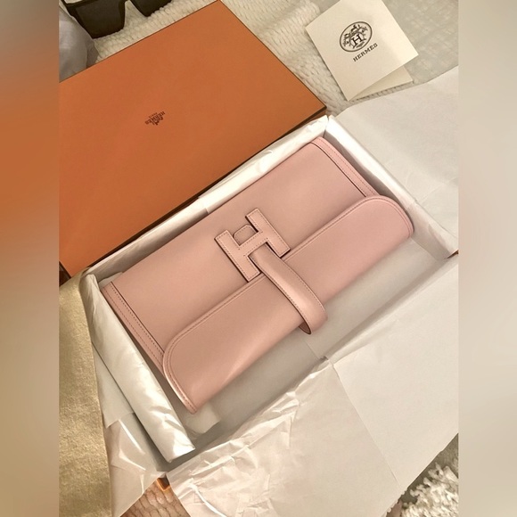 ❌SOLD❌ Authentic Hermès Jige Elan 29 Rose Sakura clutch - Picture 2 of 10